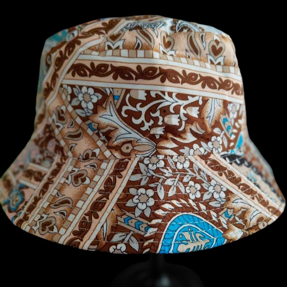 Patchwork Paisley Pattern Bucket Hat Unisex 22"-23" - Picture 3 of 6